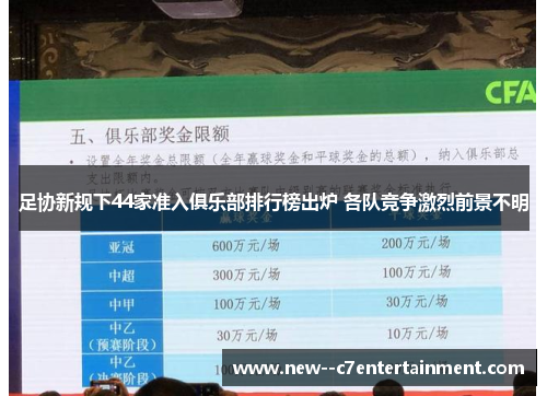 足协新规下44家准入俱乐部排行榜出炉 各队竞争激烈前景不明 足协新规下44家准入俱乐部排行榜出炉 各队竞争激烈前景不明