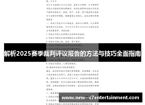 解析2025赛季裁判评议报告的方法与技巧全面指南